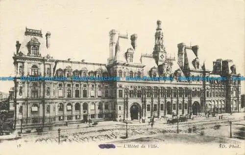 R653131 Paris. Das Rathaus. Neurdein und Co. ND. Foto