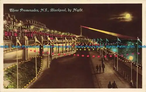 R653142 Blackpool. bei Nacht. Drei Spaziergänge. N.S. Advance Serie. RP