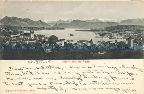 R653238 Luzern und die Alpen. Photoglob. 1907