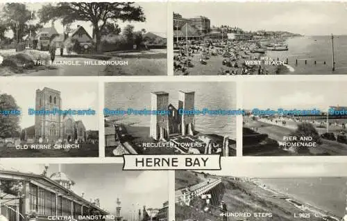 R653321 Herne Bay. Hundert Schritte. Alte Herne-Kirche. Zentraler Bandständer. Valentinstag