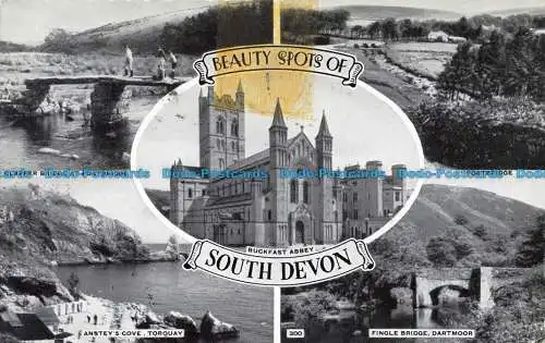 R653347 Beauty Spots of South Devon. Buckfast Abbey. Dartmoor. Fingle Bridge. Po