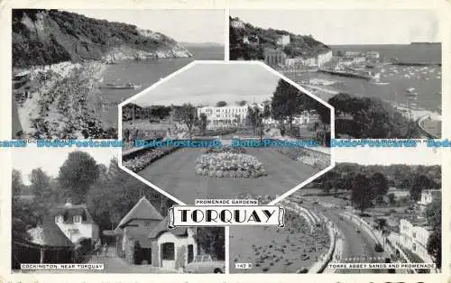 R653805 Torquay. Promenadengärten. Cockington in der Nähe von Torquay. Oddicombe Beach. Mu