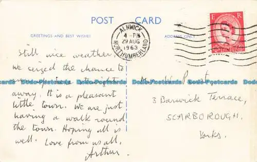 R653864 Alnwick Castle und Löwenbrücke. Postkarte. 1963