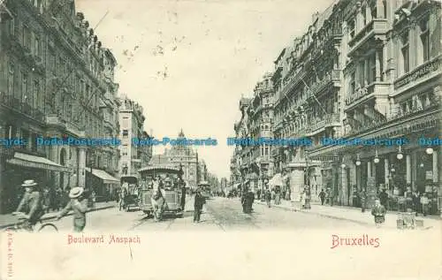 R654024 Brüssel. Boulevard Anspach. 1904