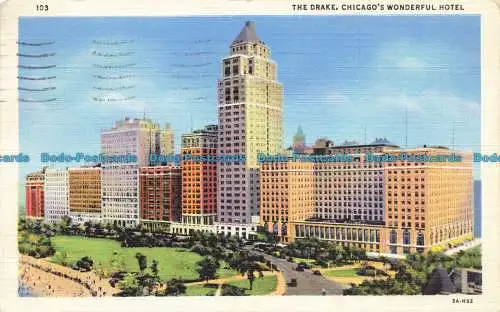 R654111 Chicago Wonderful Hotel. Der Drake. Der J.O. Stoll. C.T. Art Colortone