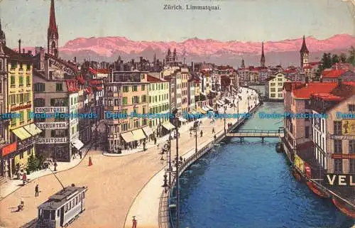 R654117 Zürich. Limmatquai. Photochromie Bern