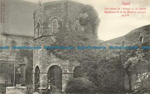 R654135 Gent. Die Ruinen des Klosters St. Bavor. V.G