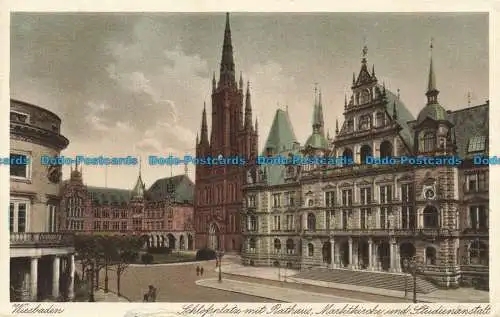 R654312 Wiesbaden. Schlossplatz Mit Rathaus. R. Konrady