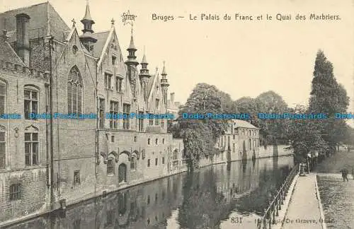 R654383 Brügge. Der Franc-Palast und der Quai des Marbriers. Stern. D. Graeve