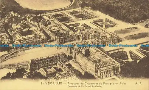 R655023 Versailles. Panorama von Schloss und Garten. A. Papeghin