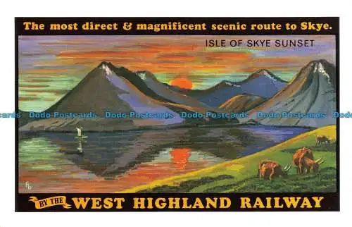 R654453 von der West Highland Railway. Isle of Skye Sonnenuntergang. Dalkeith Bilderpfosten