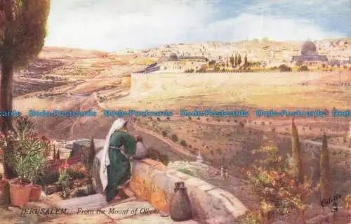 R655060 Jerusalem. Von der Olivenmount. Das Heilige Land. Tuck. Öle. Breit