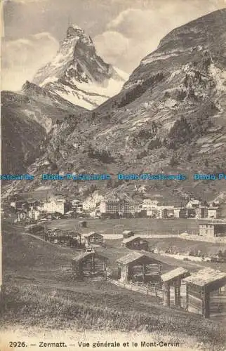 R655783 Zermatt. Allgemeine Ansicht und das Matterhorn. Phototypie Co. 1908