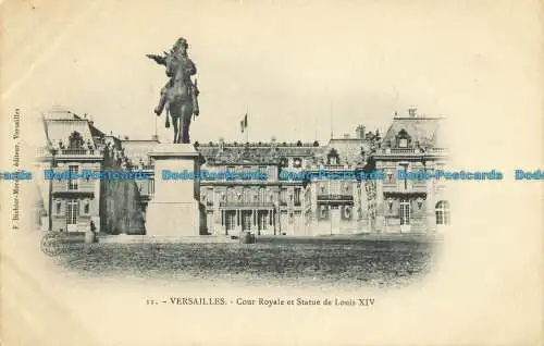 R654538 Versailles. Königlicher Hof und Louis-Statue. F. Biehler