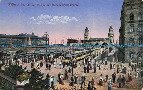 R655175 Koln a. Rh. An der Rampe der Hohenzollern Brucke. H. Worringen