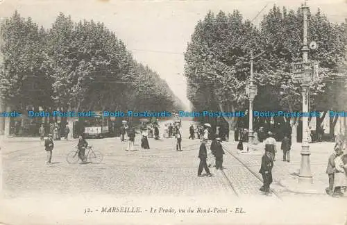 R655191 Marseille. le Prado. vom Rond Point aus gesehen. EL