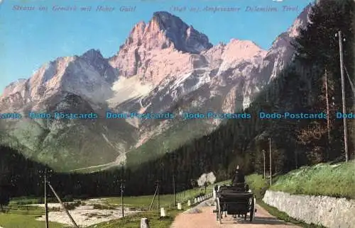 R655210 Tirol. Straße ins Gemark mit Hoher Gaisl. Ampezzaner Dolomiten. Joh. F.