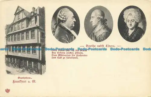 R655234 Frankfurt a.M. Goethehaus. Goethe nebst Eltern. L. Klement. Multi View.