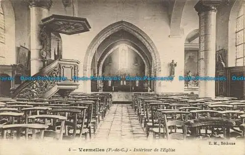 R654667 Wermelles. P. de C. Innenraum der Kirche. E.M