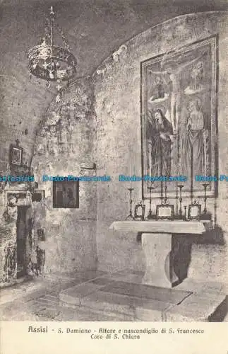 R656682 Assisi. S. Damiano. Altar und Versteck des heiligen Franziskus. Chor von St. Ch