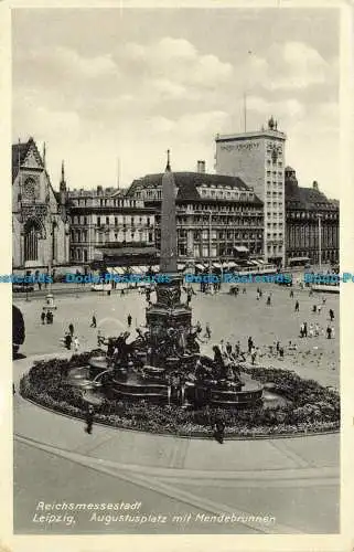 R655999 Leipzig. Augustusplatz mit Mendebrunnen. Reichsmessestadt. Karl Cramer