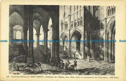 R655311 Alte Abtei von Saint Denis. Innenraum der Kirche. um 1800. Vor dem