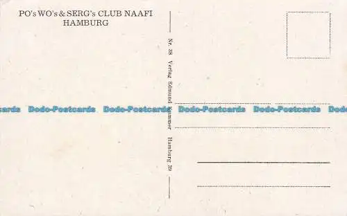 R656019 Hamburg. Po Wo und Serg Club Naafi. Rosa. Edmund Kummer. Nr. 38