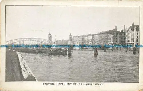 R655335 Stettin. Hafen mit Neuer Hansabrücke. Allgemeine