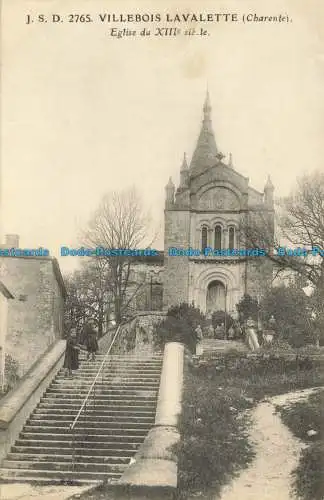 R656025 Villebois Lavalette. Charente. Kirche aus dem 13. Jahrhundert. Phototypie Co. J.