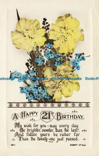 R656752 Happy 21st Birthday. Regent Publishing. RP