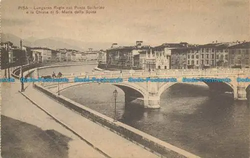 R655350 Pisa. Königliche Lungarno mit Solferinobrücke und Kirche S. Maria della S