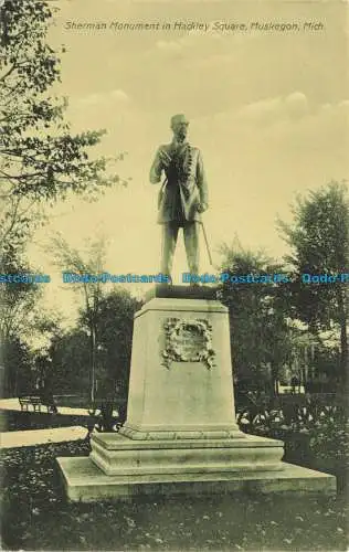 R656772 Mich. Muskegon. Sherman Monument am Hackley Square. Muskegon Souvenir. N