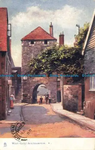 R656056 Southampton. West Gate. Tuck. Öle. Postkarte 1653. 1908