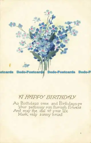 R656915 Alles Gute zum Geburtstag. Blaue Blumen. Nein. 537. 1927