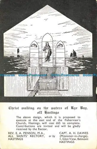 R655529 Christus zu Fuß in den Gewässern der Rye Bay. von Hastings. Capt. A.H. Dawes