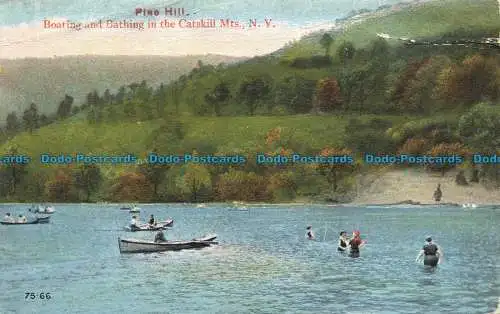 R657795 N.Y. Pine Hill. Bootfahren und Baden in den Catskill Mt. Adlerpostwagen