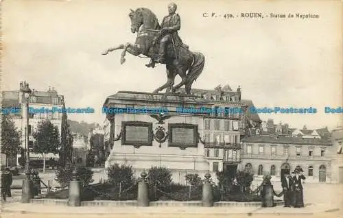 R658442 Rouen. Statue von Napoleon. Druckereien Reunie de Nancy