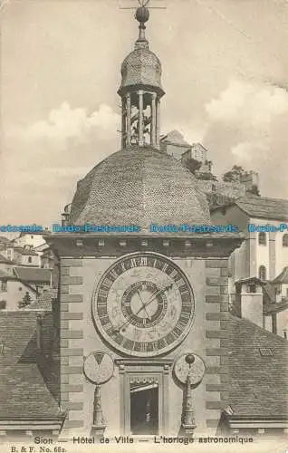 R657076 Sion. Rathaus. Die astronomische Uhr. B. und F.Nr. 682. Franken