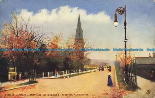 R658494 Aldershot. Queens Avenue. Showing St. Georges Kirche. Tuck. Öle. 618