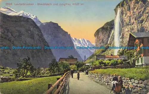 R658590 Lauterbrunnen. Staubbach und Jungfrau. Wehrli A.G. Kilchberg