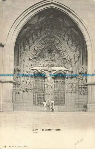 R656647 Bern. Münster. Portal. Fr. Aufhebens. 1905