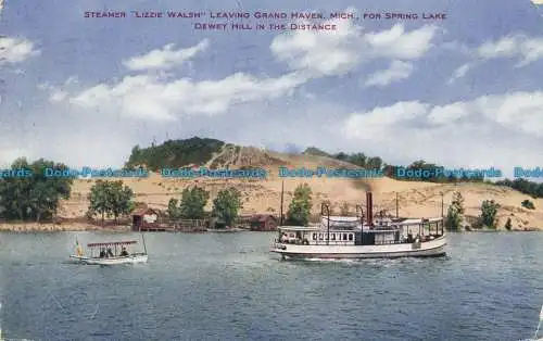 R660010 Mich. Dampfer Lizzie Walsh verlässt Grand Haven. Für Spring Lake Dewey Hi