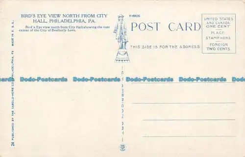 R660177 Pa. Vogelperspektive. Nördlich vom Rathaus. Philadelphia. Das Sandkraut.