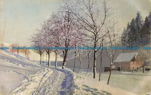 R660611 Winter. Blick auf das Haus und die Landschaft. Photochromie. Serie 272.