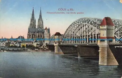 R660231 Coln a. Rh. Hohenzollernbrucke von Deutz Gesehen