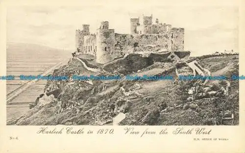 R660682 Schloss Harlech im Jahre 1870. Blick von Südwesten. H.M. Werksamt.