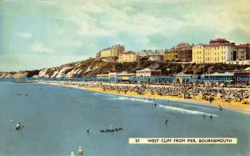 R660698 Bournemouth. West Cliff vom Pier. Dearden und Wade. 1960