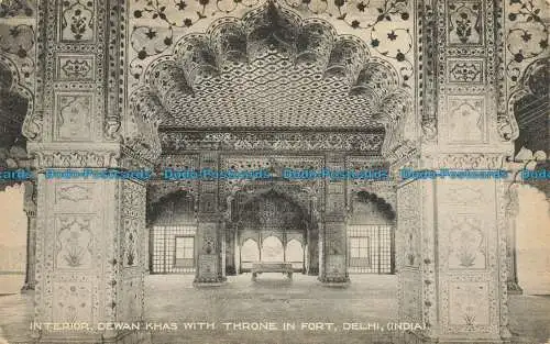 R660332 Indien. Innenraum. Dewan Khas mit Thron in Festung. Delhi