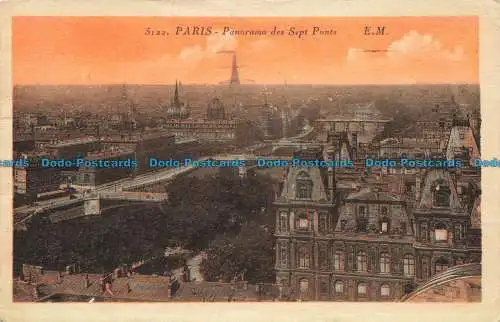 R660784 Paris. Panorama der sieben Brücken. E.M. 1927