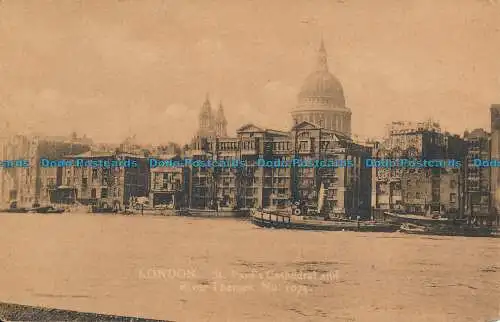 R660396 London. St. Pauls Kathedrale und Themse. Nr. 1074